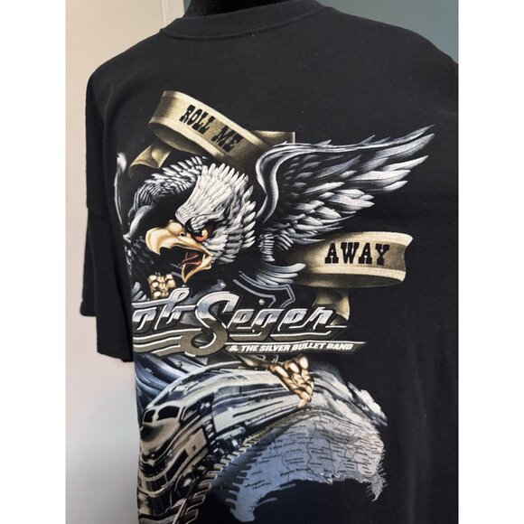 Bob Seger Roll Me Away Tour 2018-2019 Black Concert T-Shirt Size 2XL VGUC - Picture 4 of 7